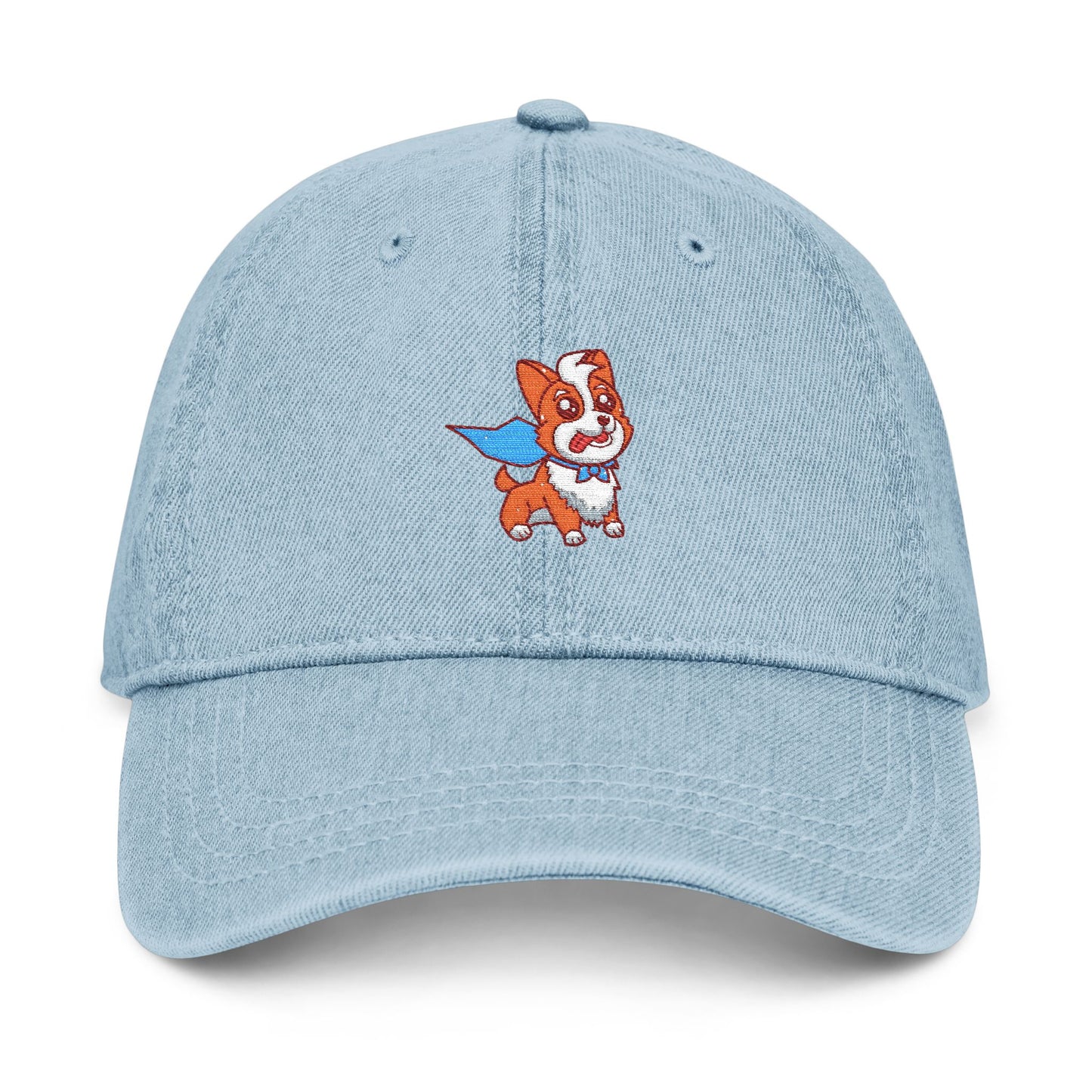 A Corgi's Cozy Hike Corgi Hero- Denim Hat (Embroidery)