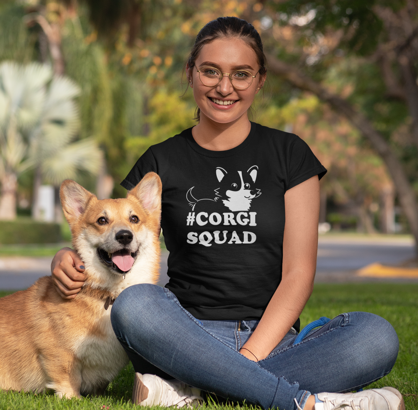 Unisex Corgi #CorgiSquad Cotton Tee