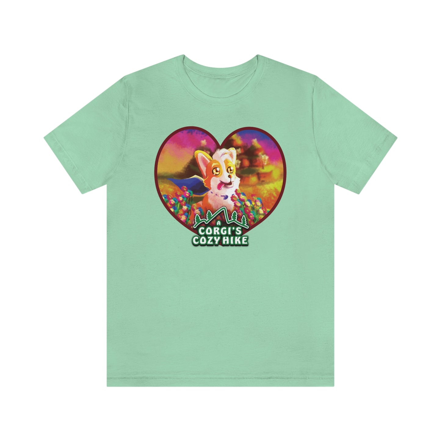 A Corgi's Cozy Hike 2-Sided Unisex Adult Shirt (w/ Butt On Back)