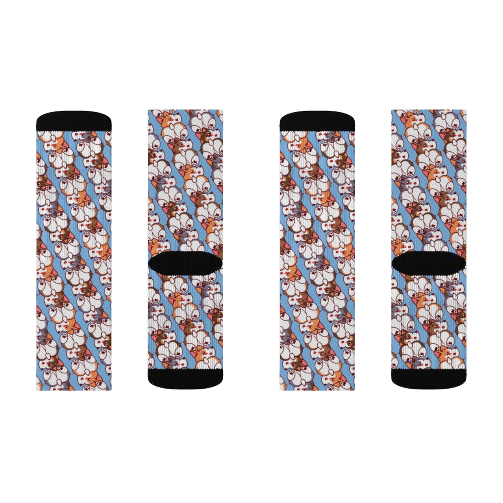 Corgi Pack Rescue Pets Corgi Butt Lover Pattern Sublimation Socks