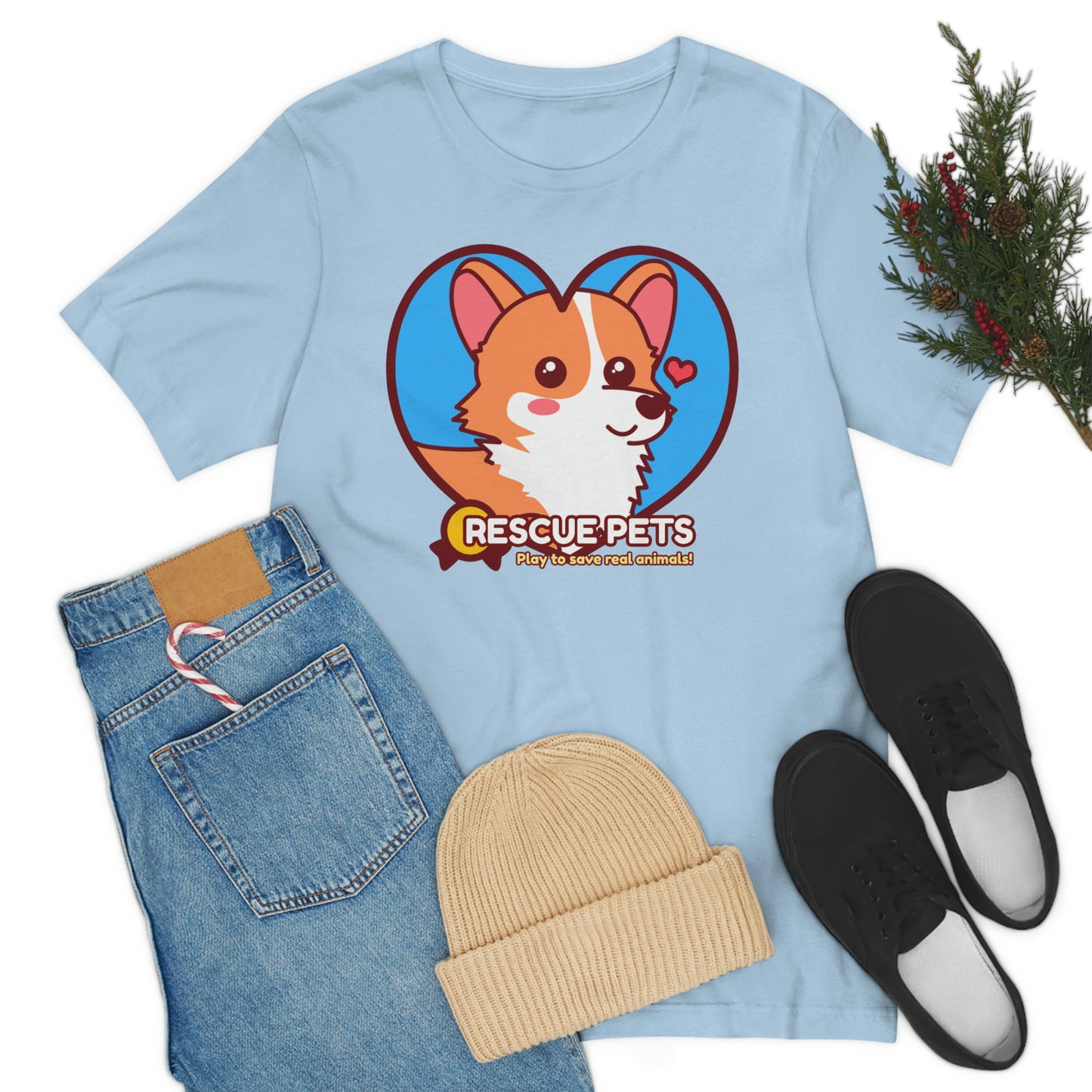 Official Rescue Pets Game Corgi Unisex Adult Shirt