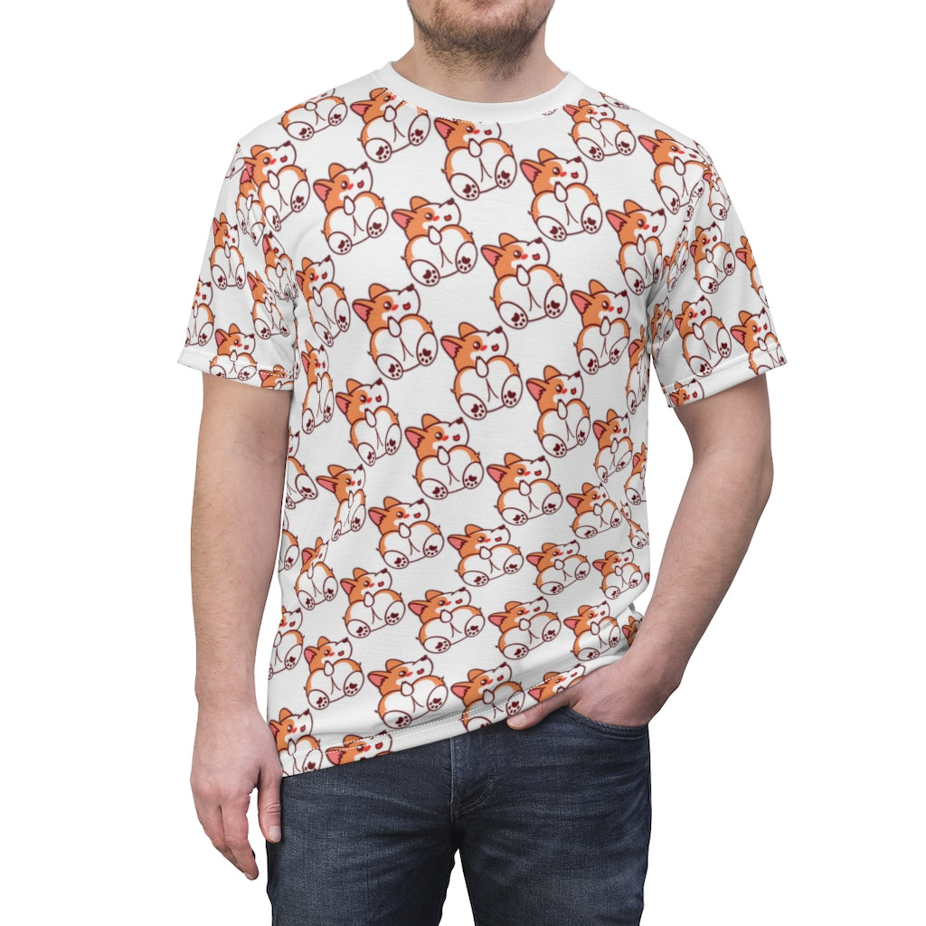 Unisex All-Over-Print Corgi Butt Lover Cut & Sew Tee