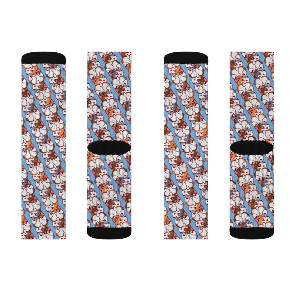 Corgi Pack Rescue Pets Corgi Butt Lover Pattern Sublimation Socks