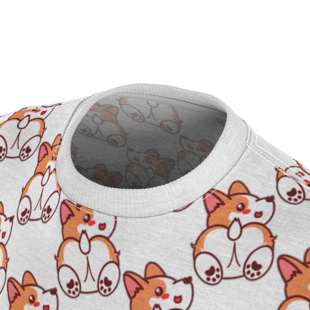 Unisex All-Over-Print Corgi Butt Lover Cut & Sew Tee