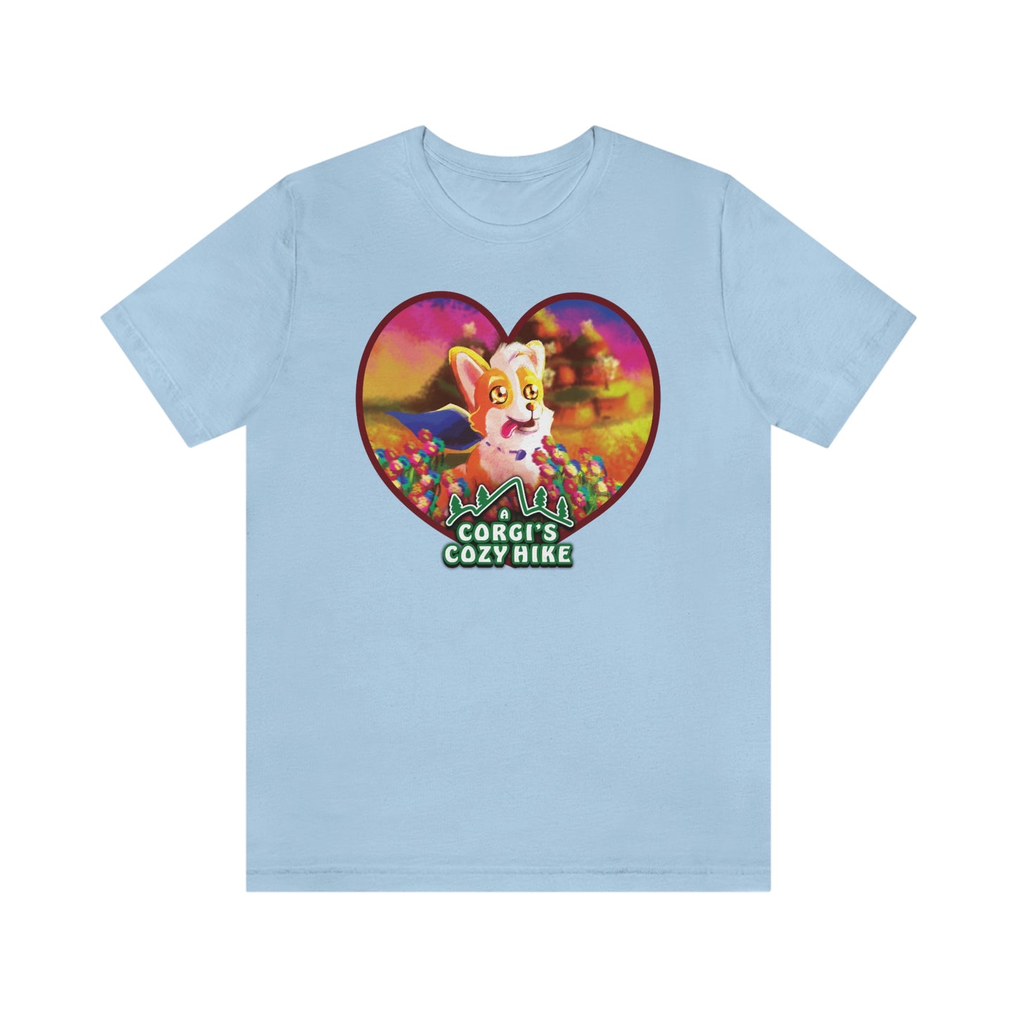 A Corgi's Cozy Hike 2-Sided Unisex Adult Shirt (w/ Butt On Back)