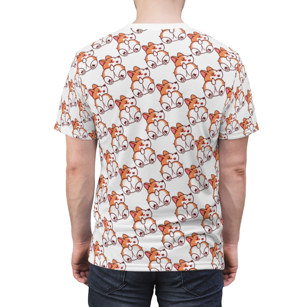 Unisex All-Over-Print Corgi Butt Lover Cut & Sew Tee