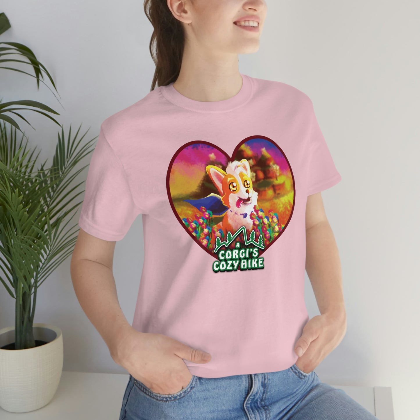 A Corgi's Cozy Hike 2-Sided Unisex Adult Shirt (w/ Butt On Back)