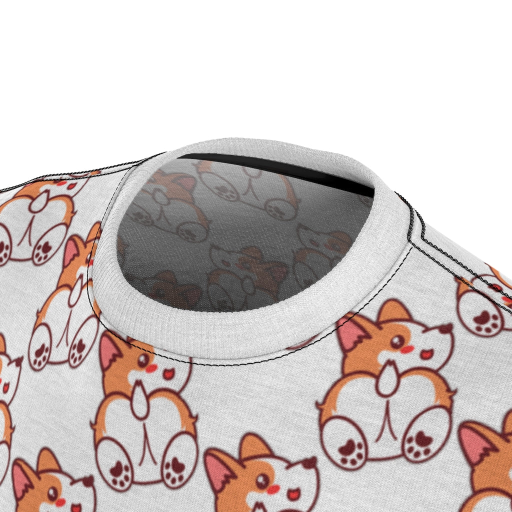 Unisex All-Over-Print Corgi Butt Lover Cut & Sew Tee