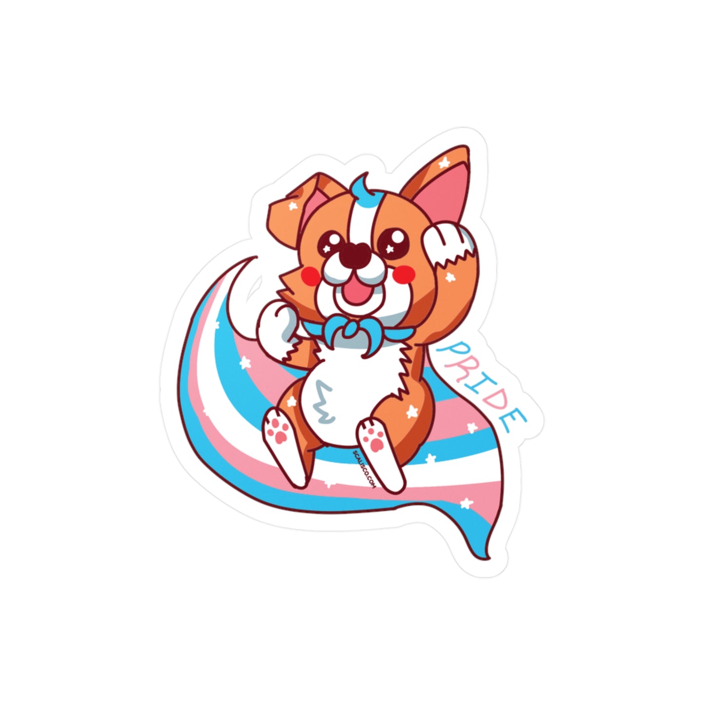 Rescue Pets Trans Pride Corgi Hero Sticker Kiss-Cut Vinyl Decals