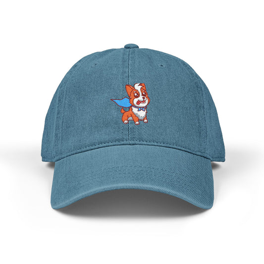 A Corgi's Cozy Hike Corgi Hero- Denim Hat (Embroidery)