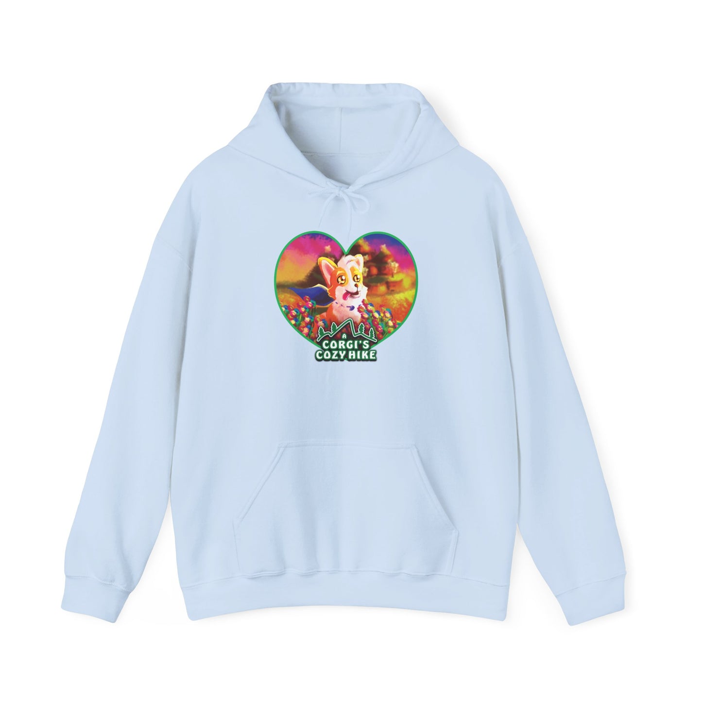 A Corgi's Cozy Hike Unisex Heavy Blend™ Hooded Sweatshirt