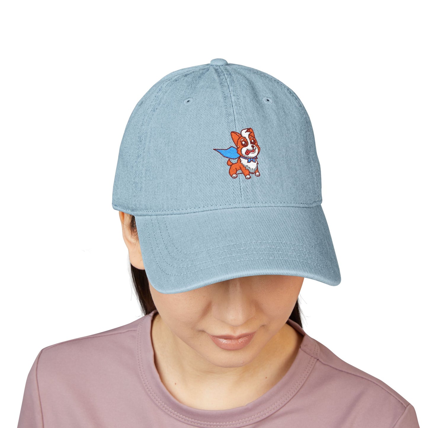 A Corgi's Cozy Hike Corgi Hero- Denim Hat (Embroidery)