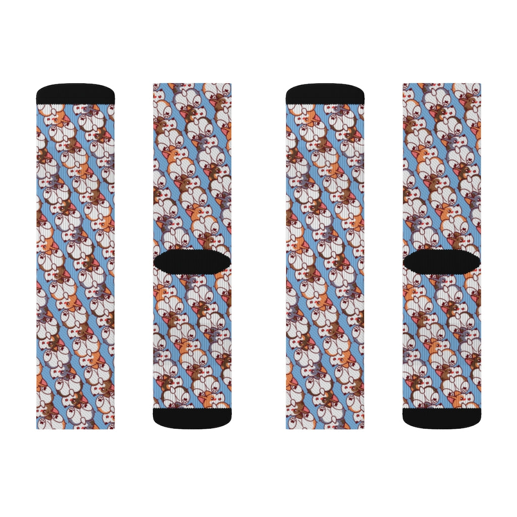 Corgi Pack Rescue Pets Corgi Butt Lover Pattern Sublimation Socks