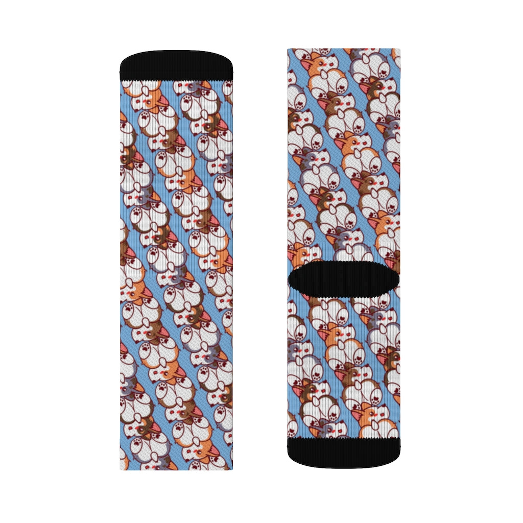 Corgi Pack Rescue Pets Corgi Butt Lover Pattern Sublimation Socks