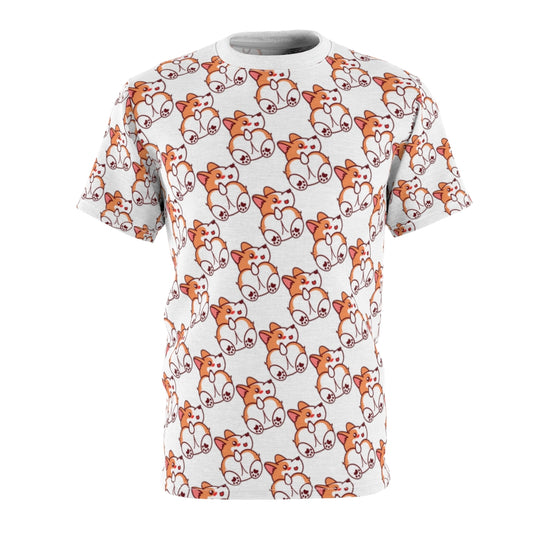 Unisex All-Over-Print Corgi Butt Lover Cut & Sew Tee