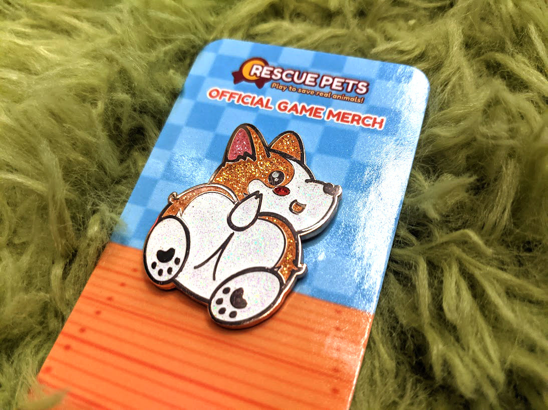 Rescue Pets Official Game Merch Corgster the Corgi Hard Enamel Pin 1.5 –  Rescue Pets With Style