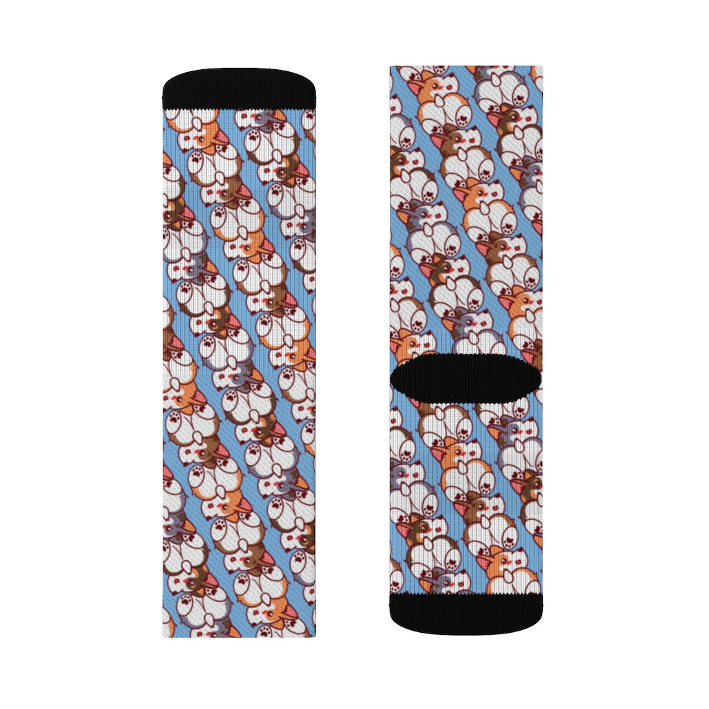 Corgi Pack Rescue Pets Corgi Butt Lover Pattern Sublimation Socks