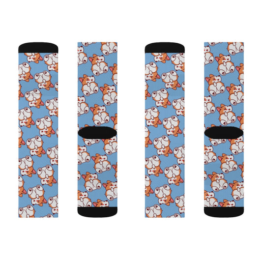 Rescue Pets Corgi Butt Lover Pattern Sublimation Socks