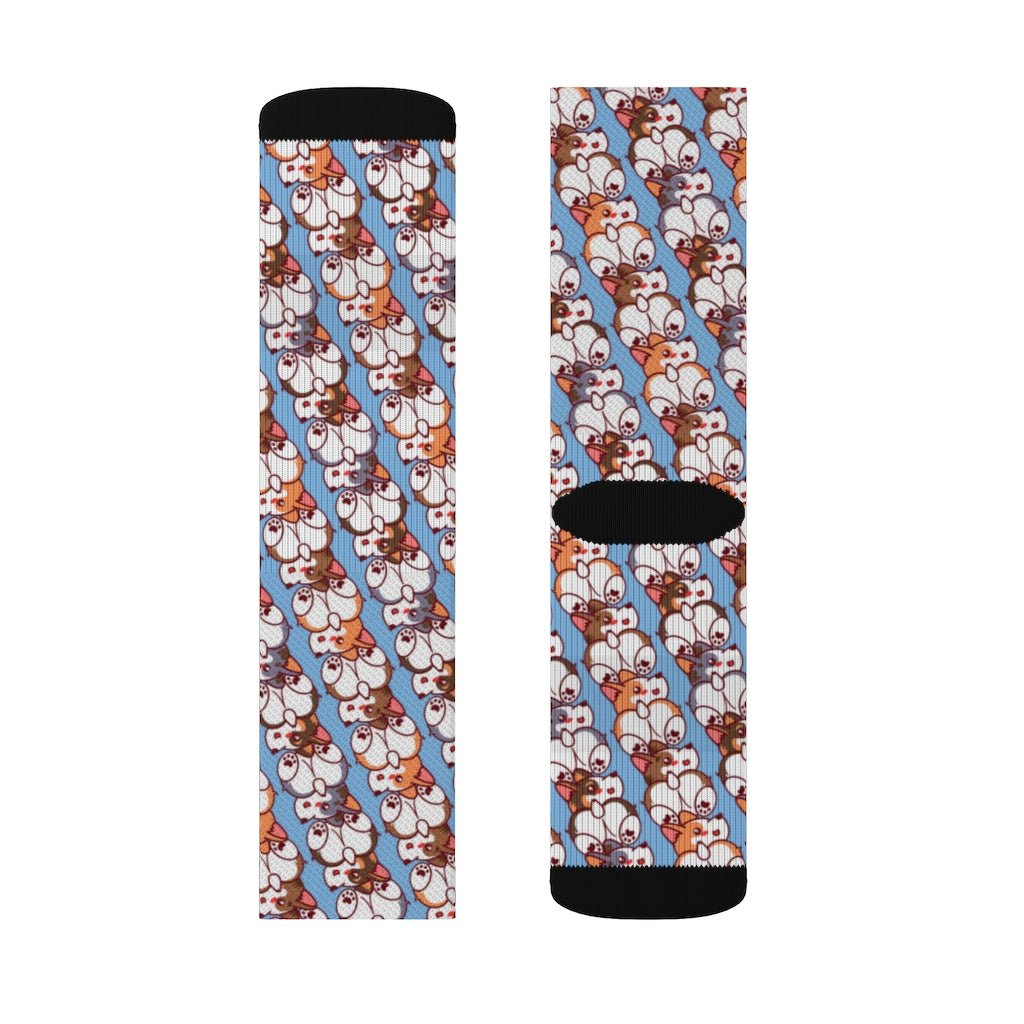 Corgi Pack Rescue Pets Corgi Butt Lover Pattern Sublimation Socks